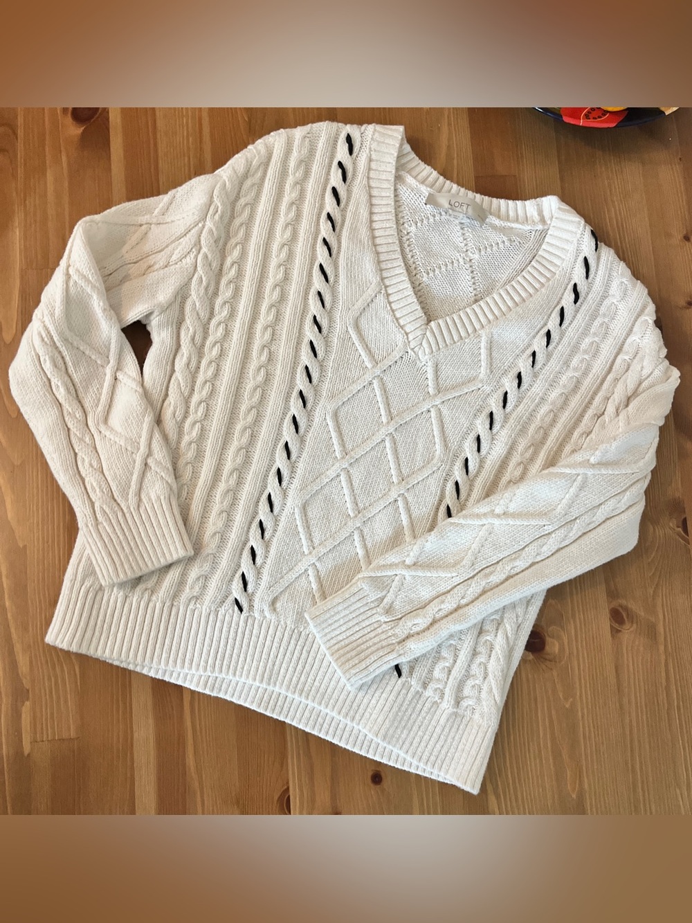 Cream Loft Sweater small petite